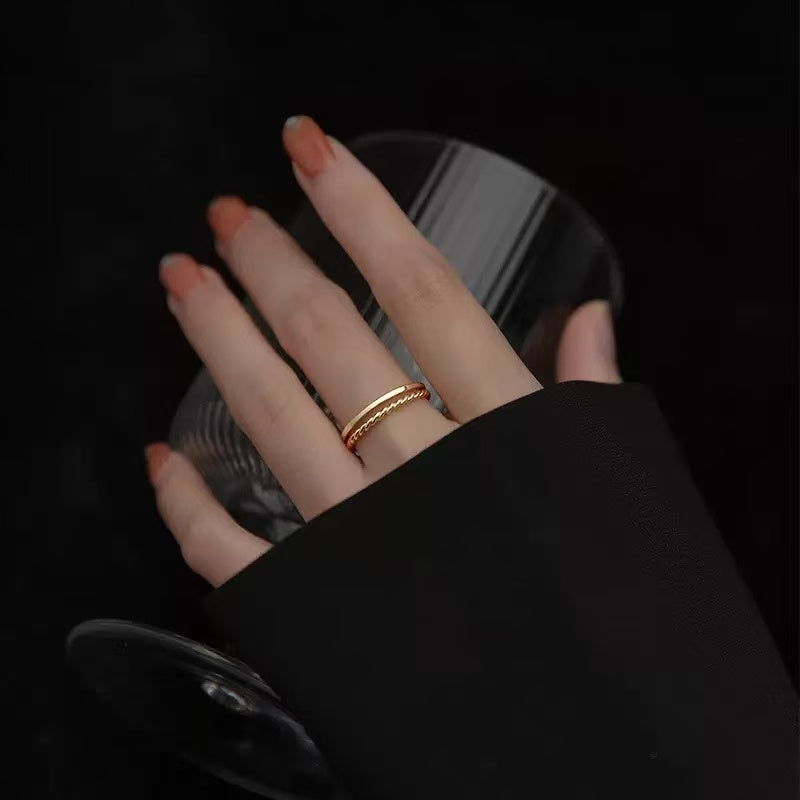 Twisted Gold Adjustable Ring