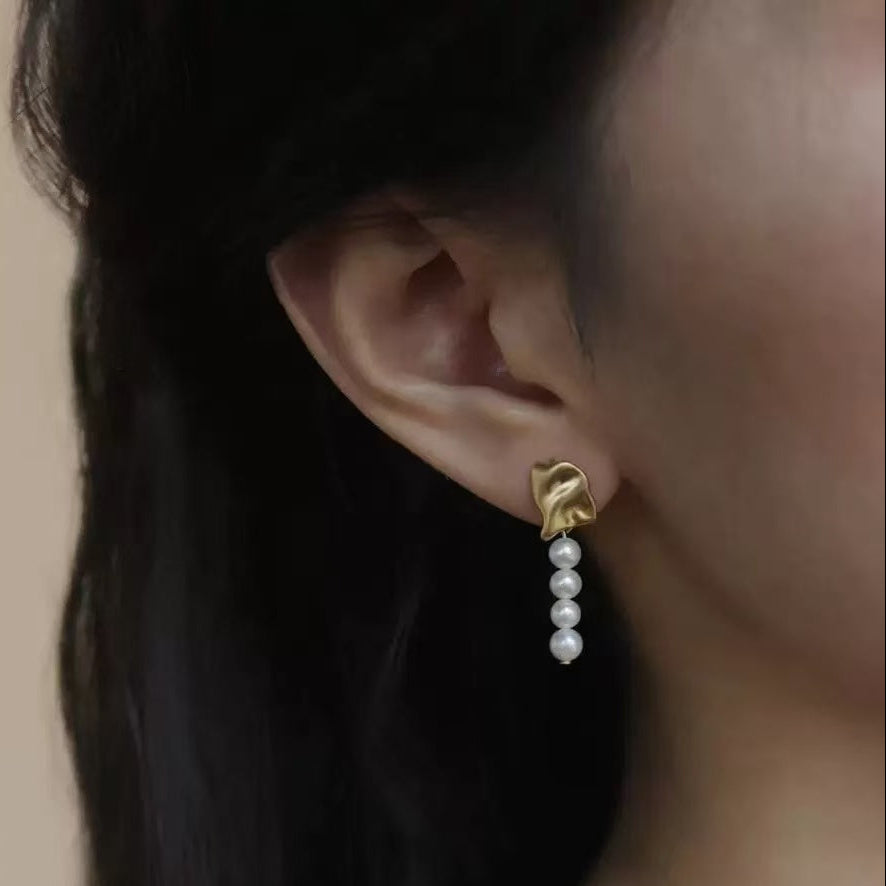 Asymmetric Baroque Pearl Earrings