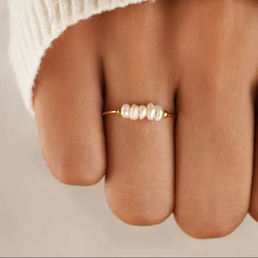 Dainty Pearl Stacking Ring