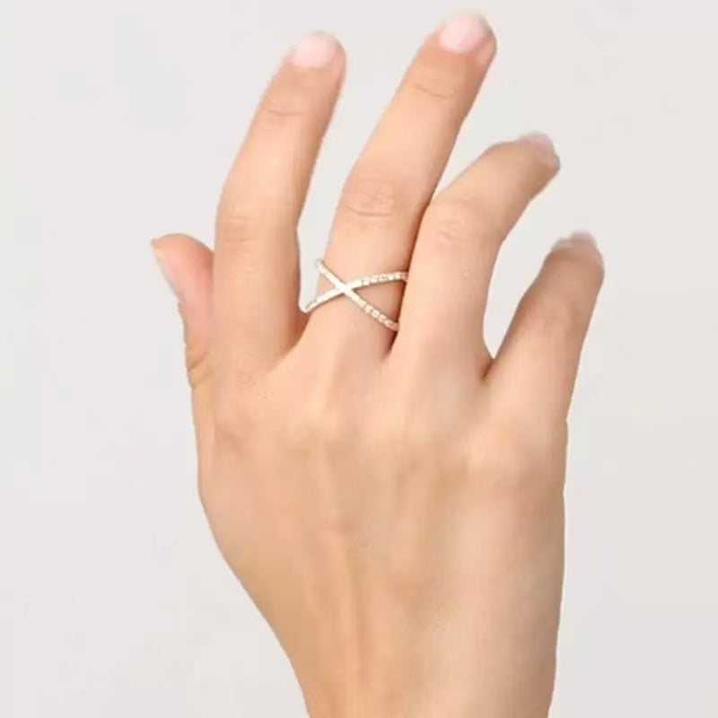 Premium Pavé Cross Ring