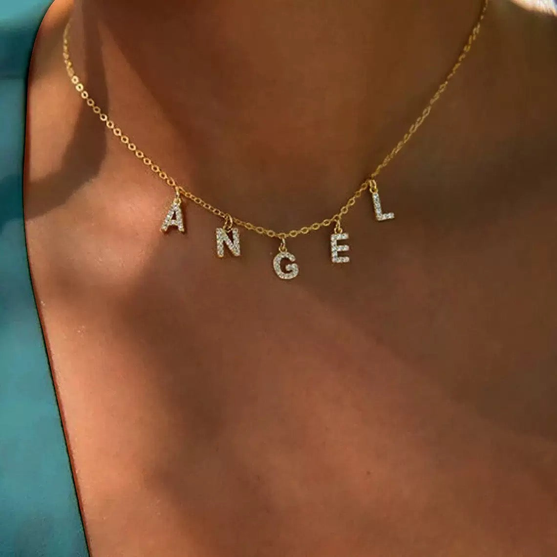Icy Suspended Custom Name Necklace