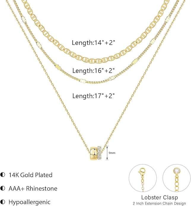 Layered Rondelle Pendant Necklaces
