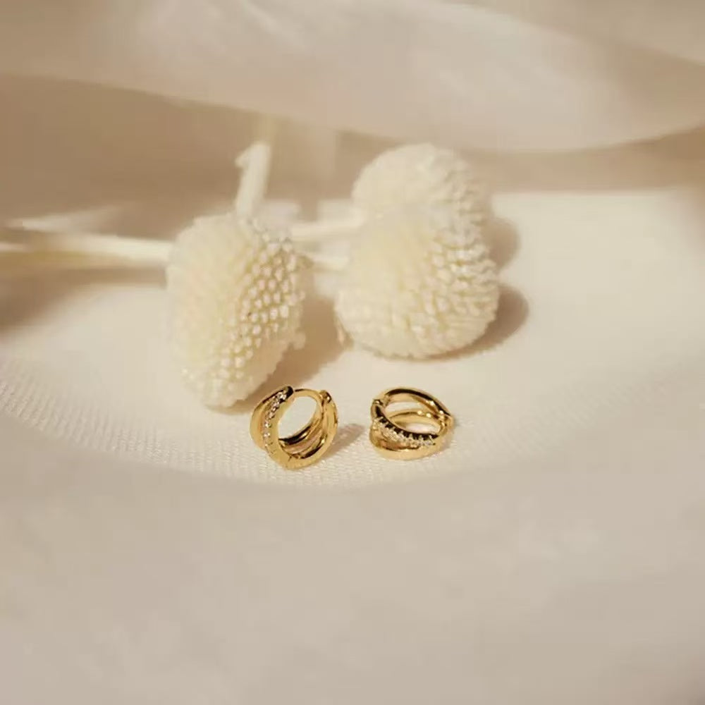 Diamond Huggie Earrings