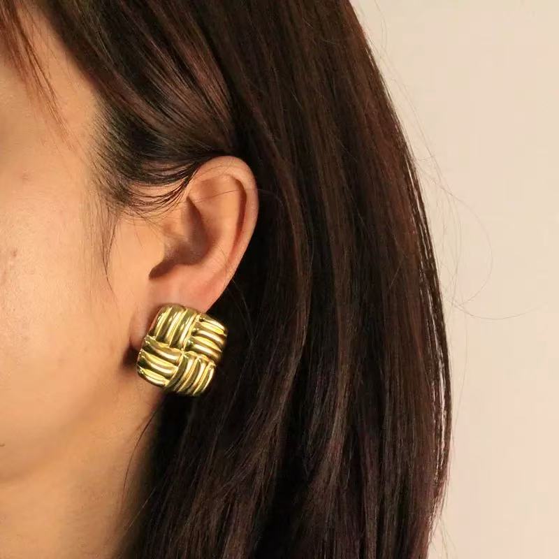 Golden Waffles Earrings