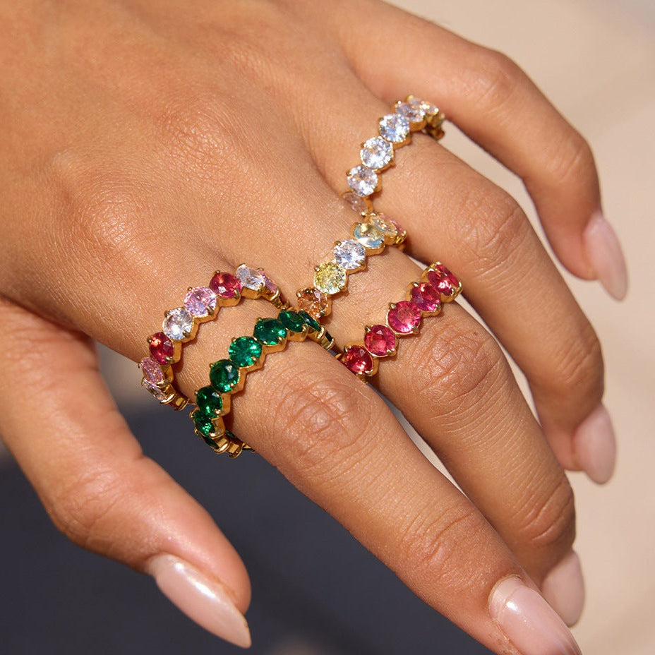 Rainbow Gem Sparkle Ring