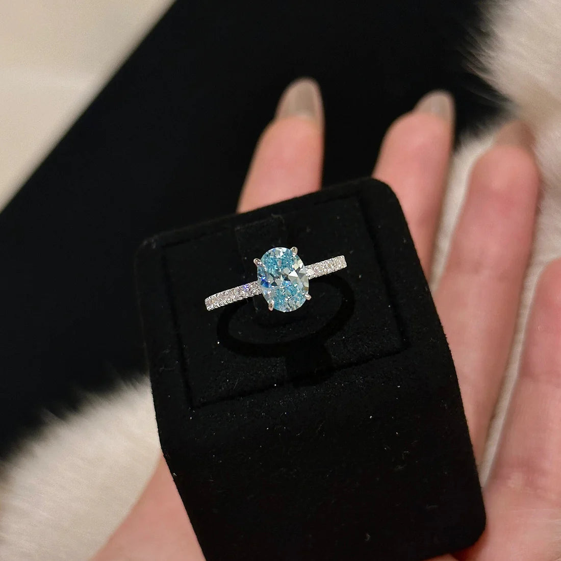 Sea Blue Zirconia Ring