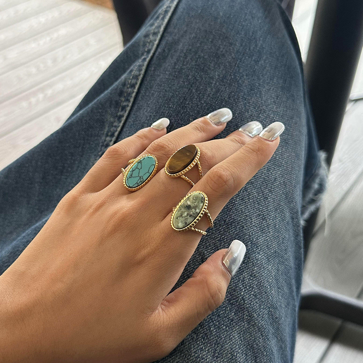 Boho Natural Stone Ring