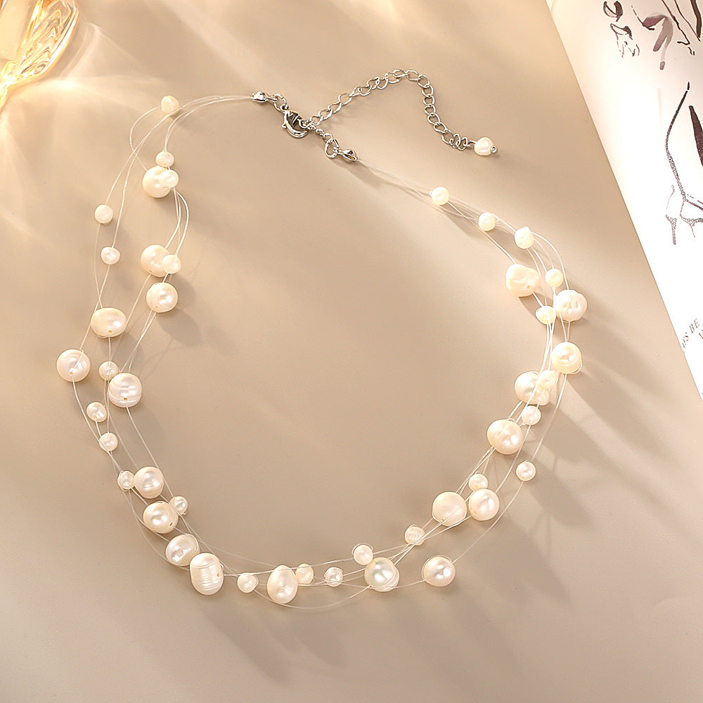 Handmade Star-shaped Pearl Necklace