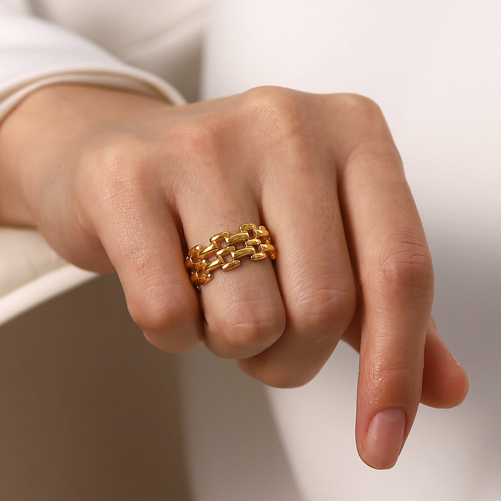 Bold Link Stainless Ring