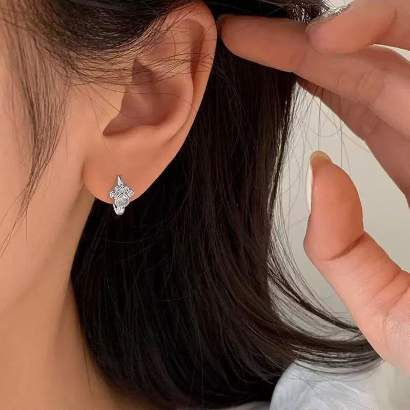 Dog Paw Hoop Earrings