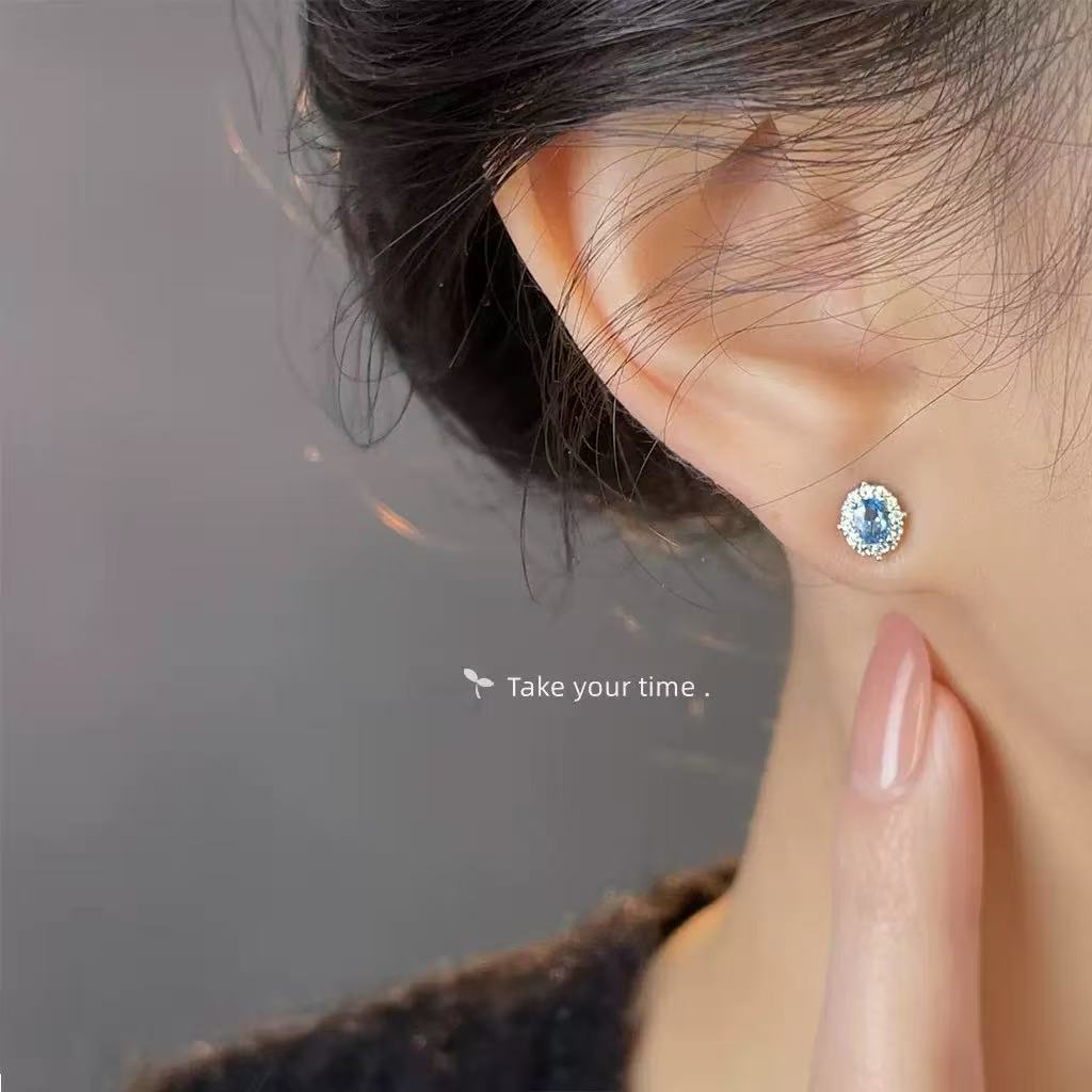 Ice Blue Sparkle Studs