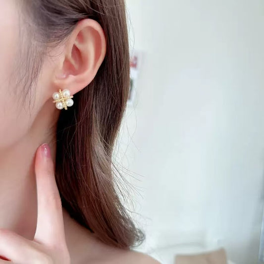 Pearl Cluster Earrings