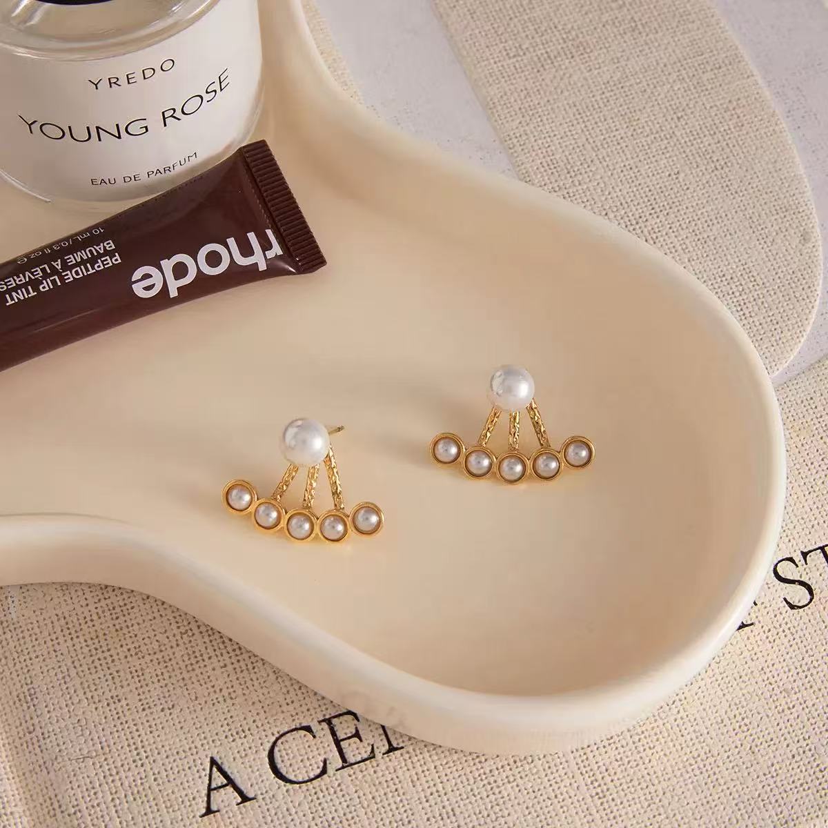 Pearl Fan Earrings