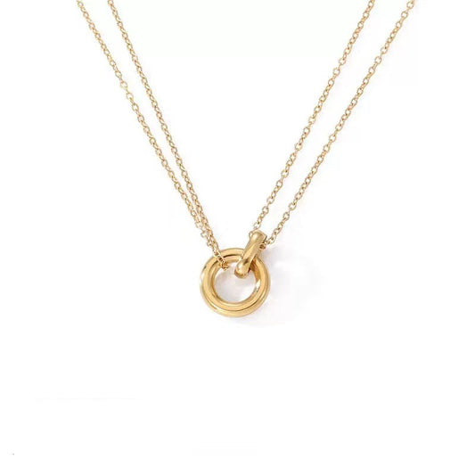 Dainty Interlocking Circle Necklace