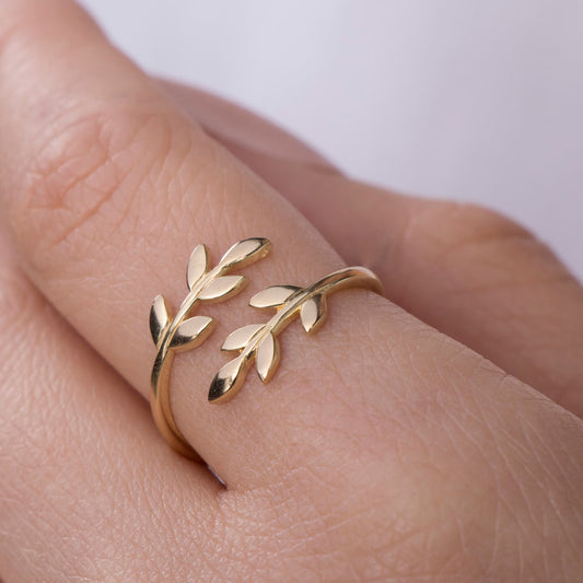 Gold Vermeil Leaf Ring