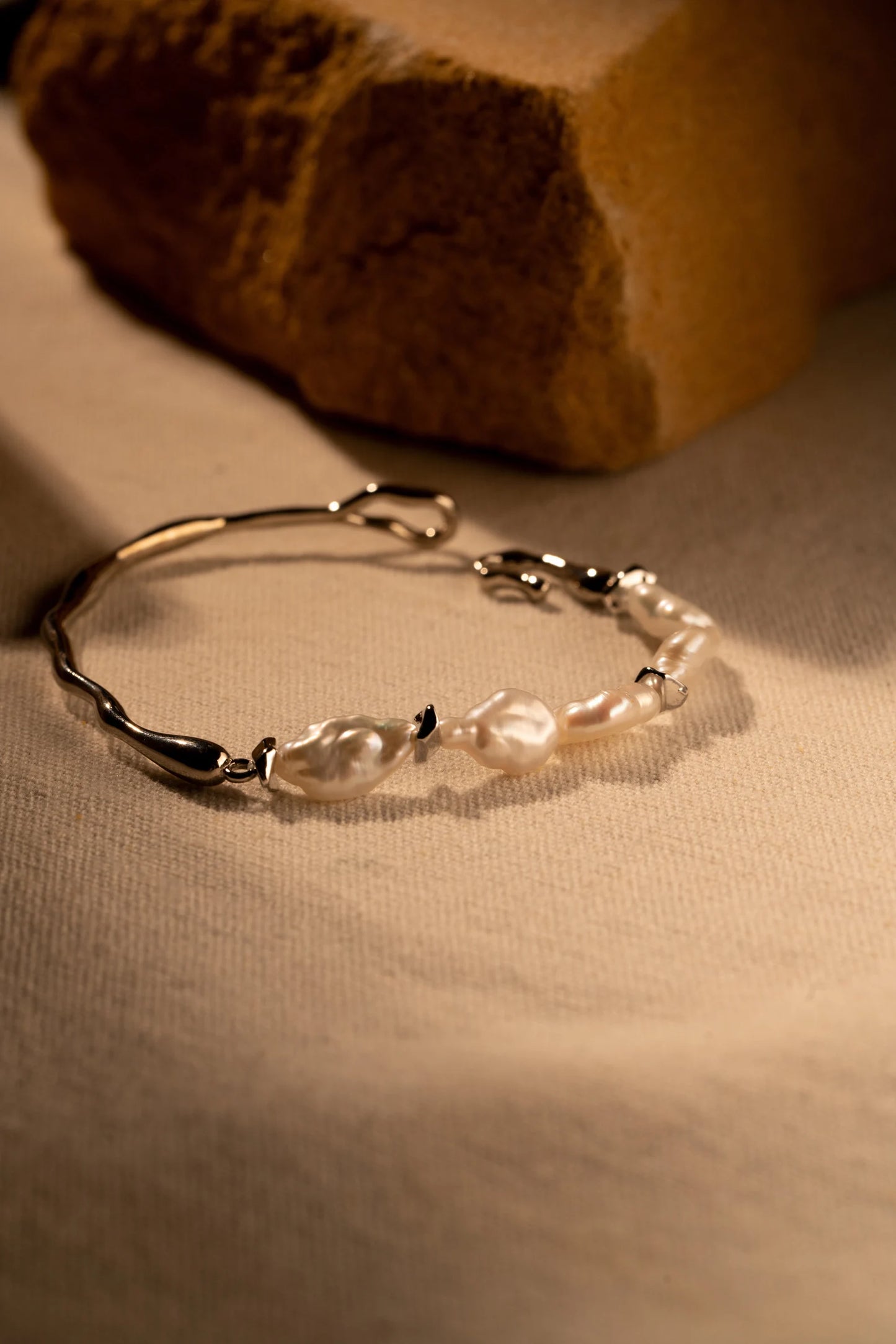 Plated Keshi Pearl Bangle