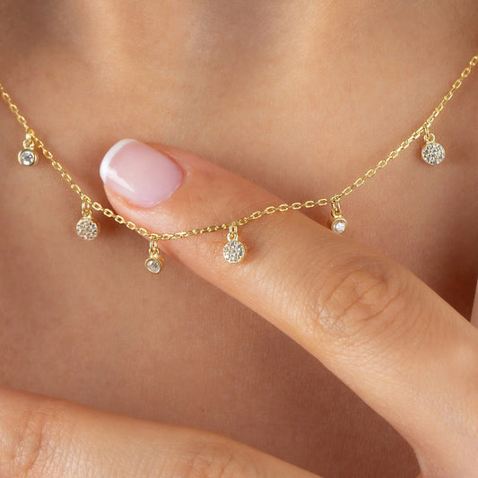 Dangling CZ Diamonds Necklace