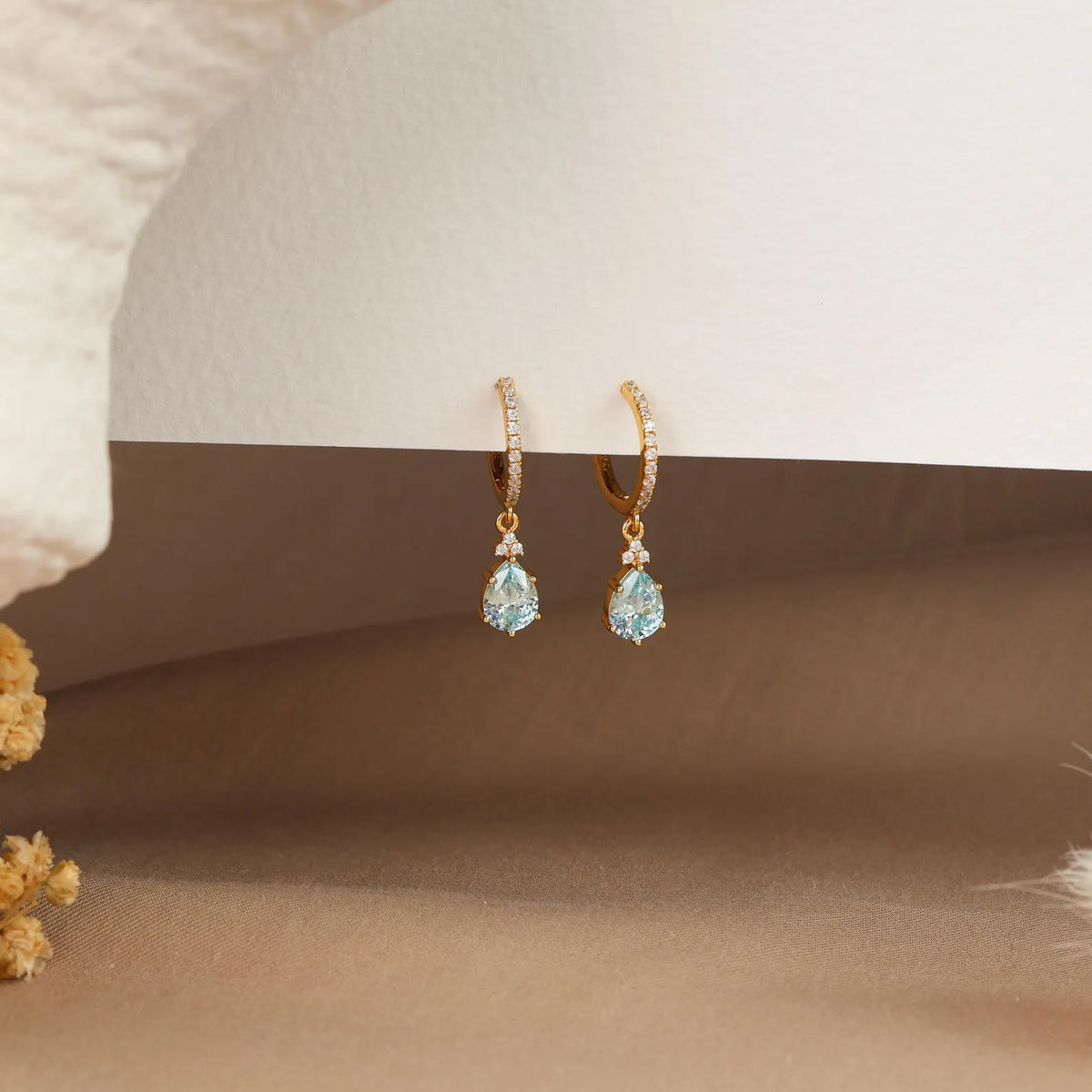 Aquamarine Blue CZ Earring Necklace