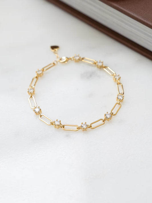 Paperclip & Diamond Bracelet