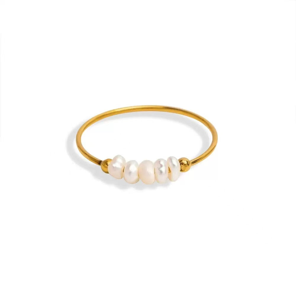 Dainty Pearl Stacking Ring