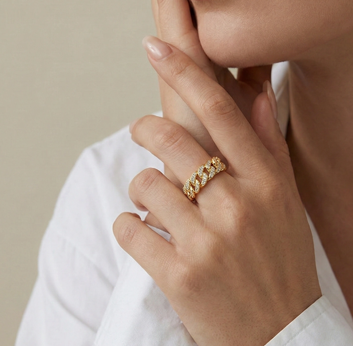 Pave Cuban Link Ring