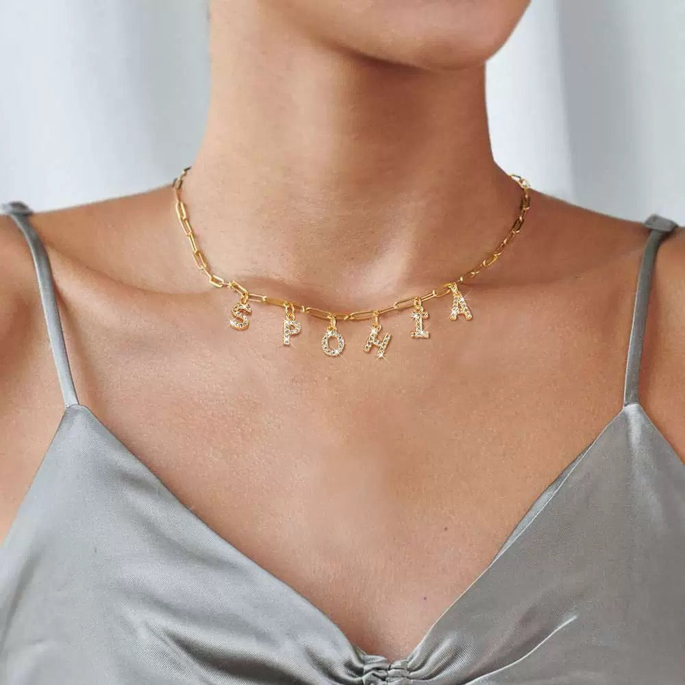 Icy Suspended Custom Name Necklace