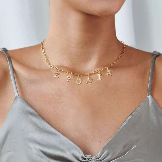 Icy Suspended Custom Name Necklace