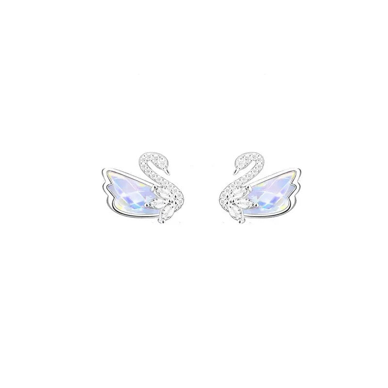Iridescent Swan Jewelry Set