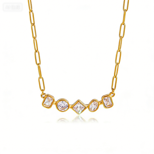 Five Zircon Necklace