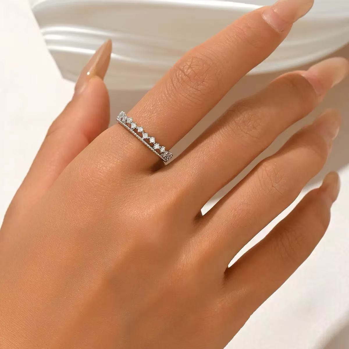 Shimmer Crown Stone Ring