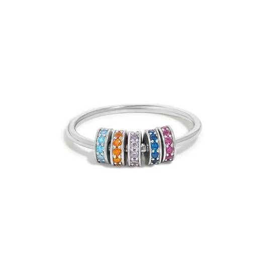 Rainbow Bead Fidget Spinning Ring