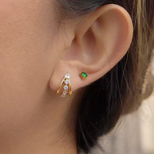 Three Layer Zircon Earring