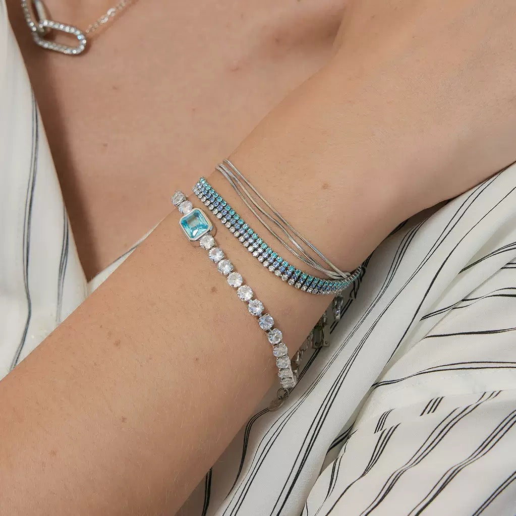 Silver Blue Sparkle Bracelet