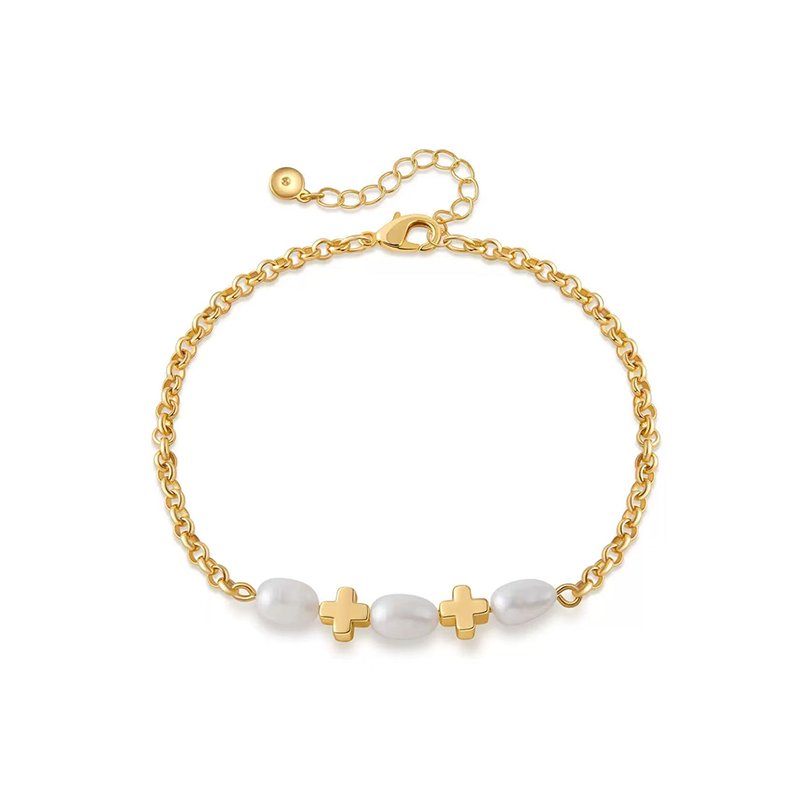 Pearl Cross Bracelet