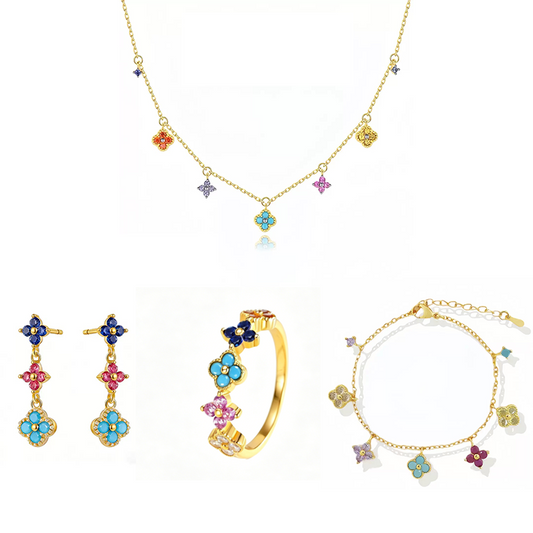 Colorful Clover Jewelry Set