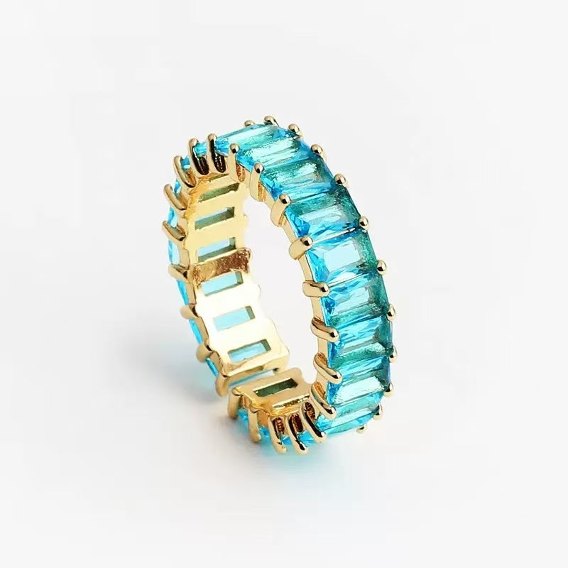 Rainbow Eternity Ring Set
