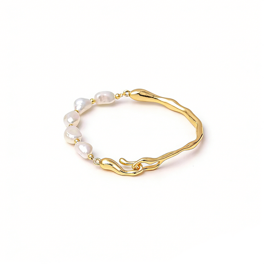 Plated Keshi Pearl Bangle