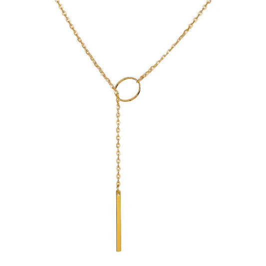Minimalist Circle & Bar Pendant Necklace