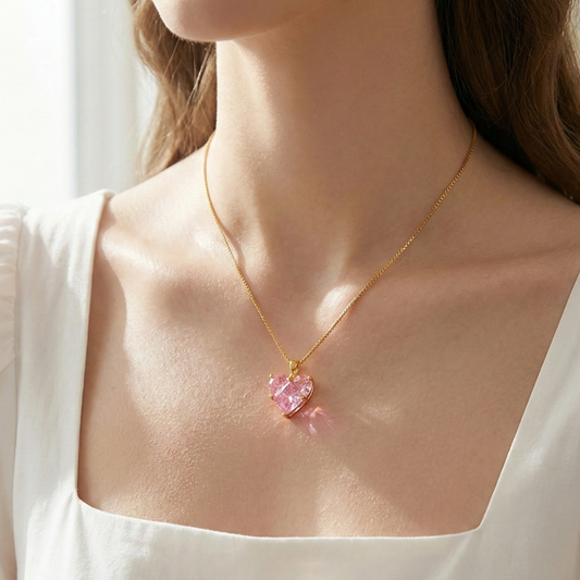 Radiant Pink Heart Pendant