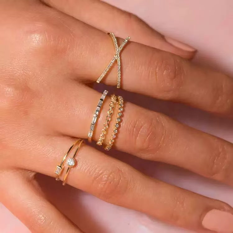 Dainty Cross X Ring