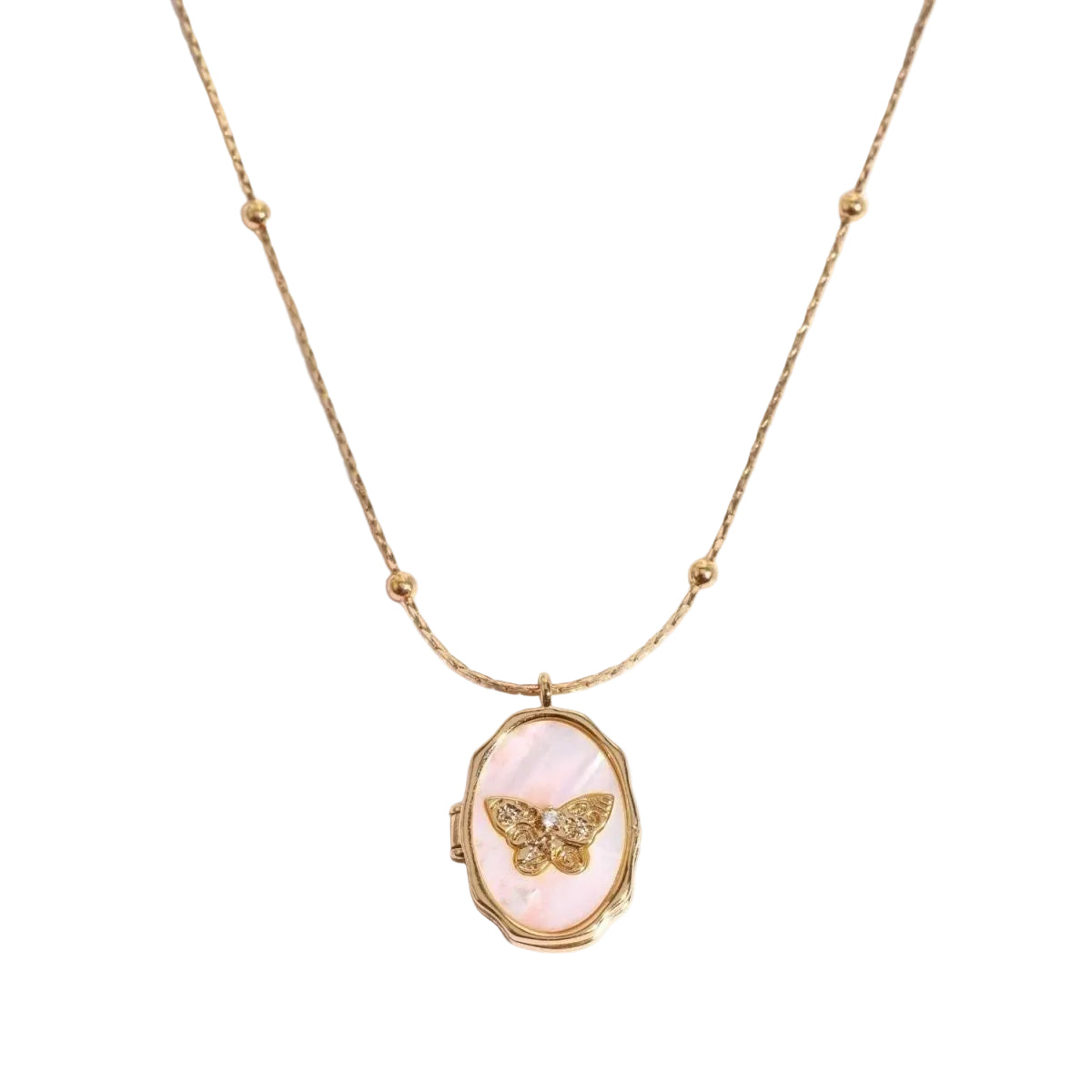 Custom Photo Butterfly Whispers Shell Locket