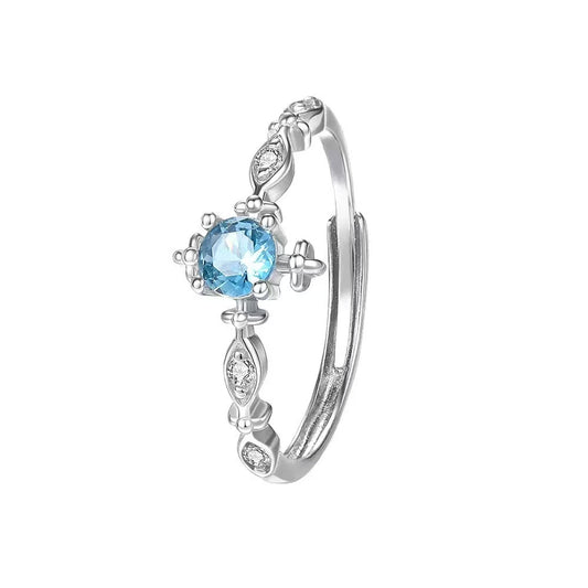 Natural Blue Crystal Ring