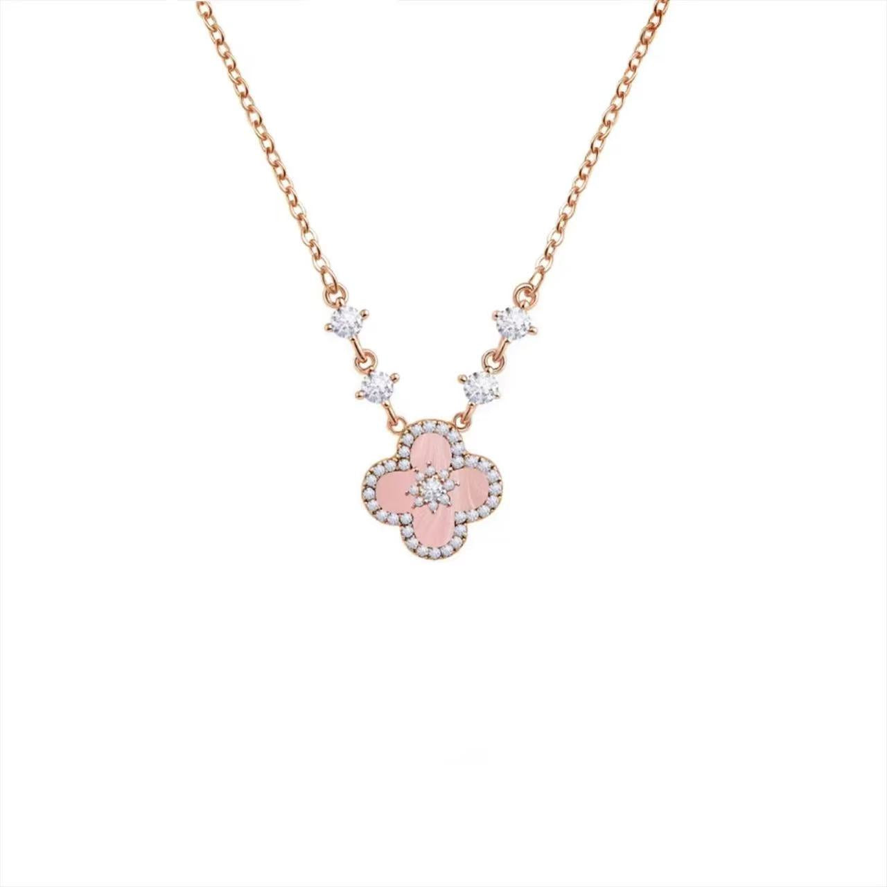 Pink Clover Mother Of Peal Set