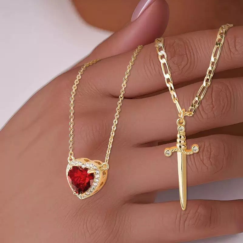 Heart & Sword Necklace