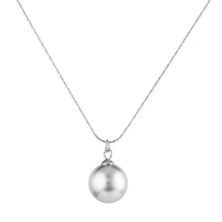 Faux Pearl  Single Pendant Necklace