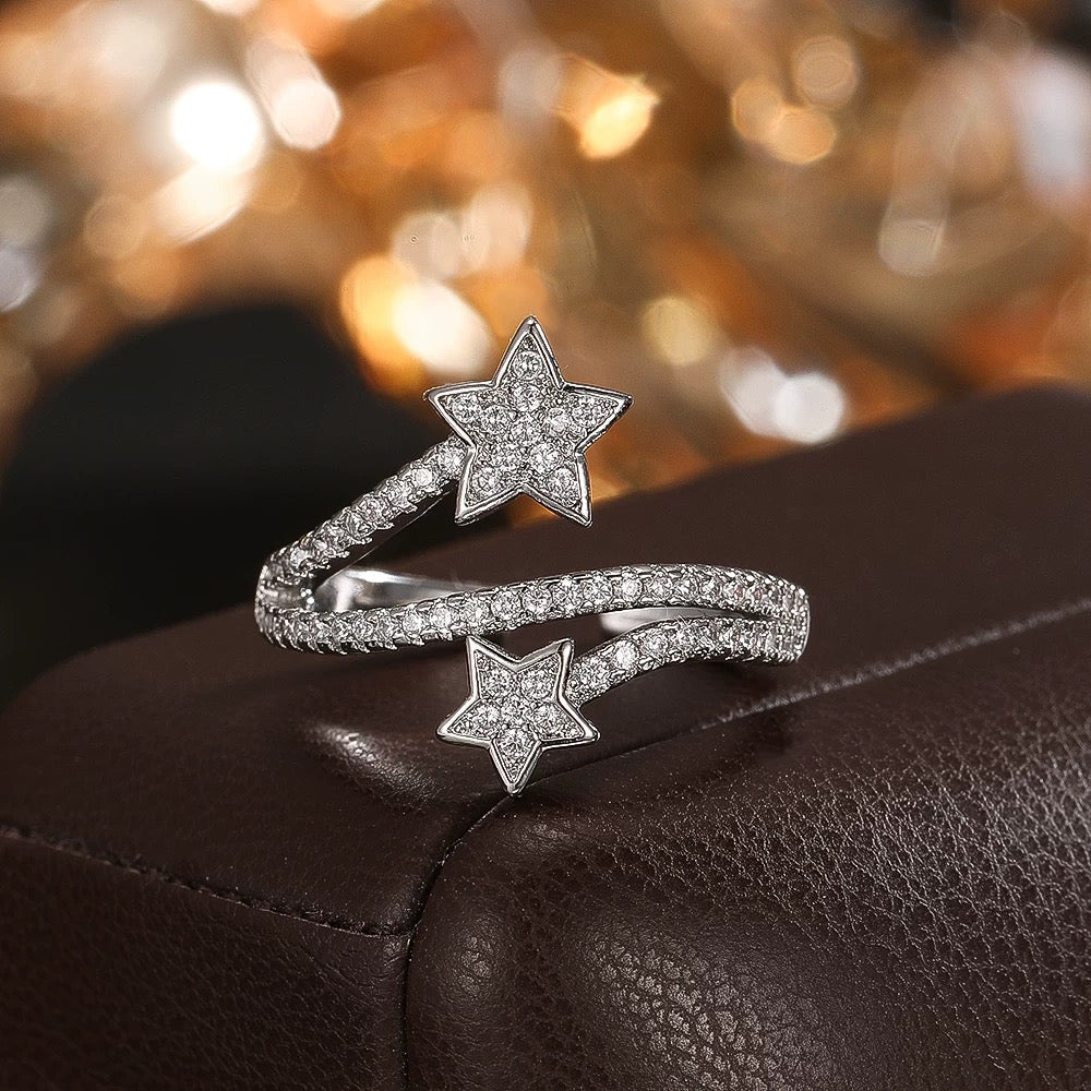Sparkle Dual Star Ring