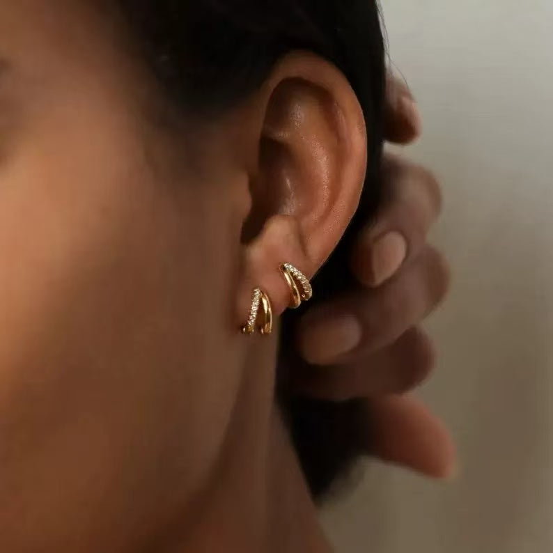 Diamond Huggie Earrings