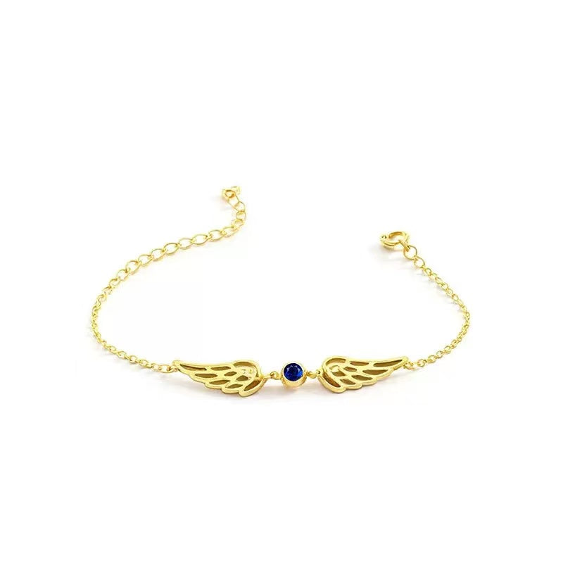 Birthstone Angel Wings Bracelet