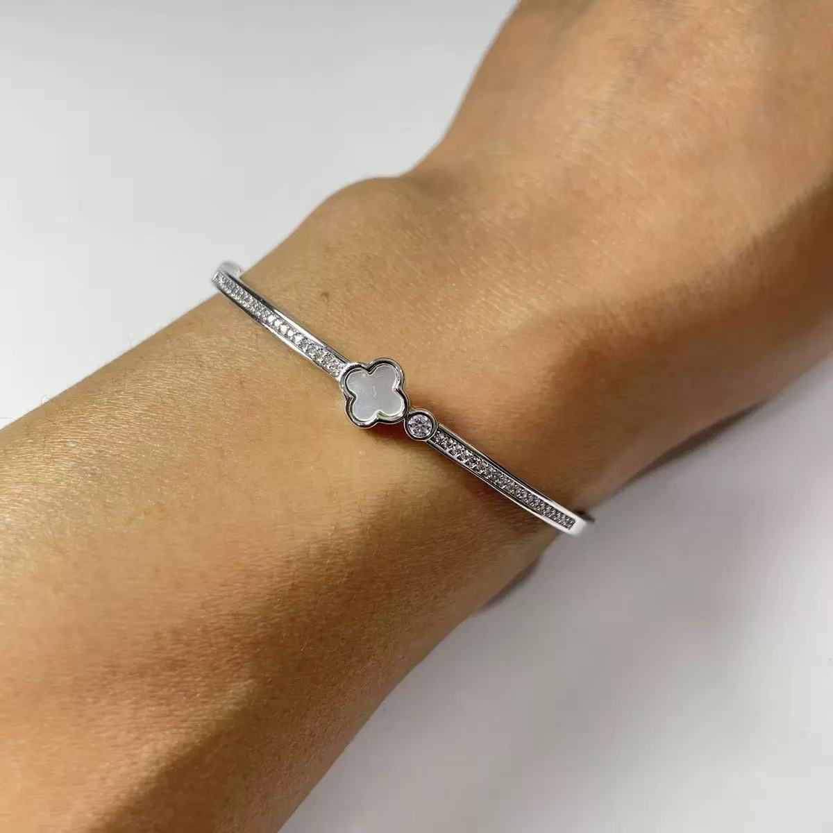 Rhinestone Clamp Studded Bangle
