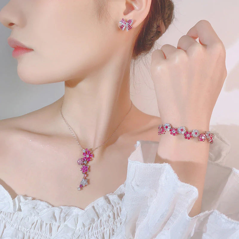 Zircon Flower Necalace Set
